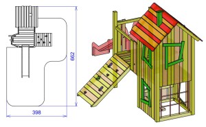 S6 igralni stolp s dvojno hiško ROBI